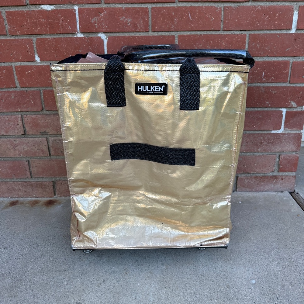 HULKEN Rose Gold Rolling Tote Bag